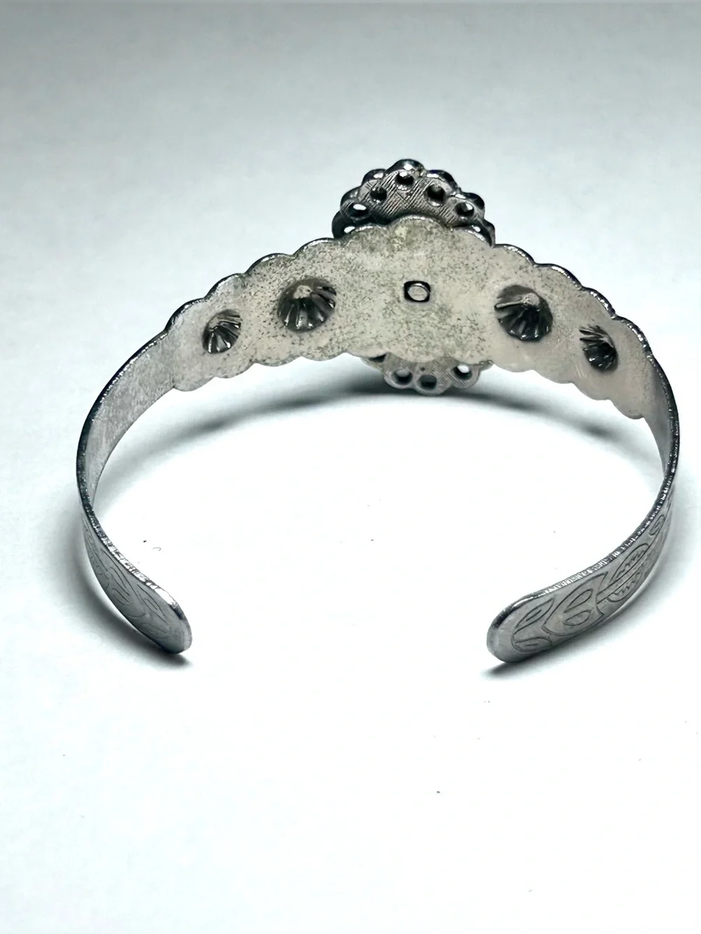 Southwestern Style Silver Toned Turquoise Cuff Bracelet
